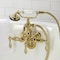 Kingston Brass CA1007T2 3-3/8" Tub Wall Mount Clawfoot Tub Faucet with Hand Shower, Polished Brass CA1007T2 - alternate 2